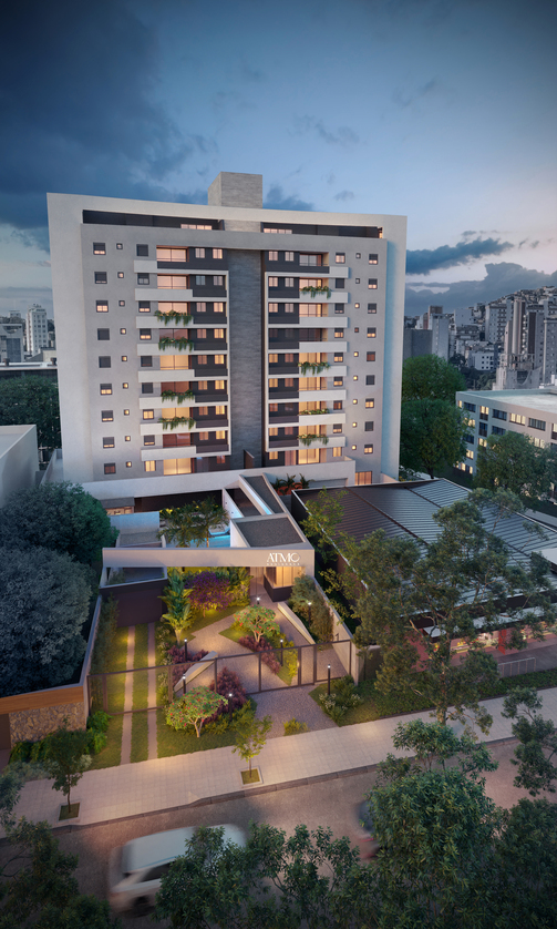 Fachada contemporânea do ATMO Residence